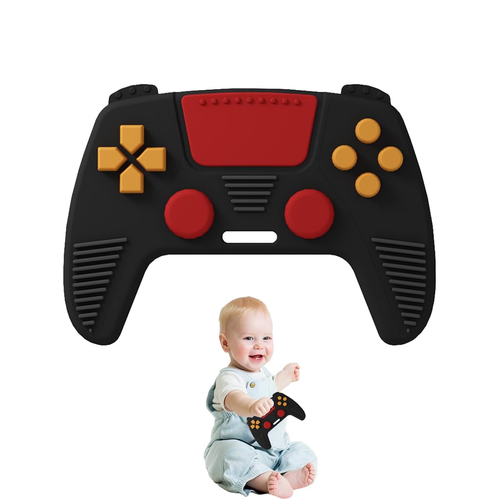PATPAT Silicone Teether for 6 to 12 Months Baby, Baby Teethers for 3+ Month BPA Free, Gamepad Shaped Teething Toys for Babies, Baby Mouth Toys and Chew Toys, Teether for Baby Teething Toys Gift PATPAT Silicone Teether for 6 to 12 Months Baby, Baby Teethers for 3+ Month BPA Free, Gamepad Shaped Teething Toys for Babies, Baby Mouth Toys and Chew Toys, Teether for Baby Teething Toys Gift